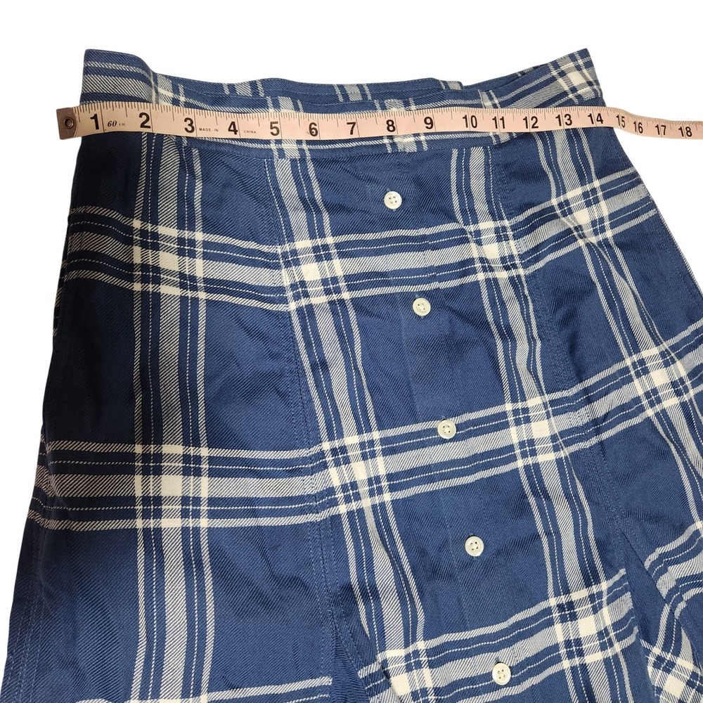 Polo by Ralph Lauren Blue Plaid Midi Skirt - Picture 9 of 13